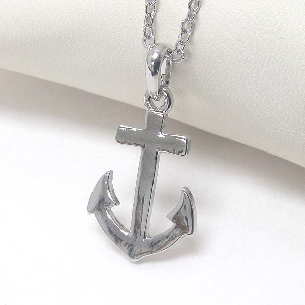 Premier electro plating metal anchor pendant necklace