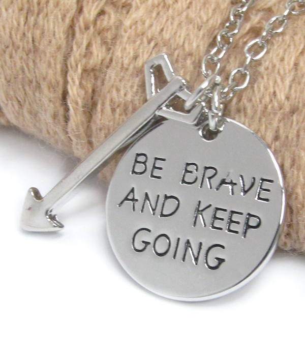 Be brave arrow necklace