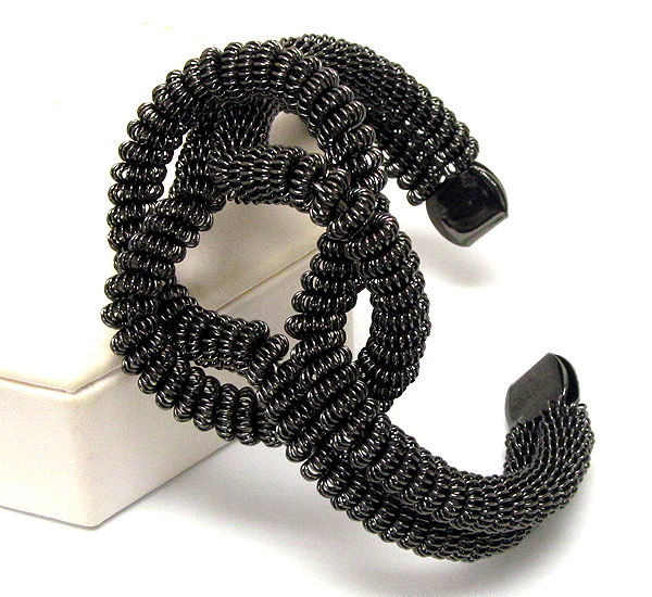 Twist metal and designer inspired two twisted metal cuff bangle