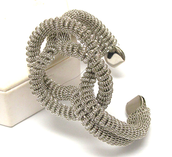 Twist metal and designer inspired two twisted metal cuff bangle