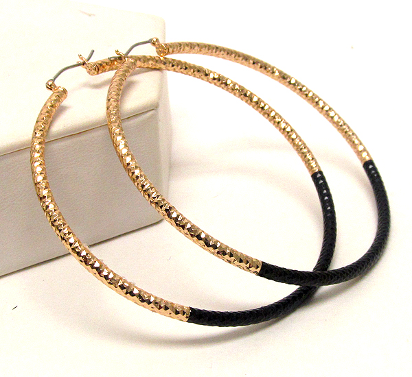 Tri metal hoop earring - hoops