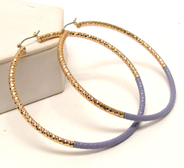 Tri metal hoop earring - hoops