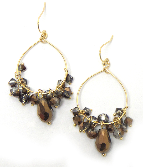 Crystal beads dangle earring