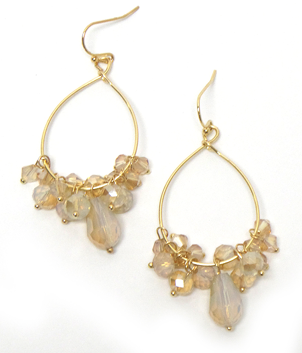 Crystal beads dangle earring
