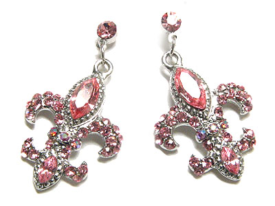 Crystal fleur de lis earring