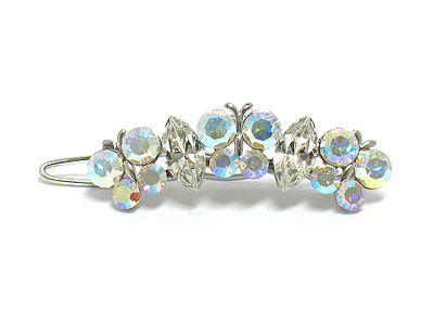 Crystal three butterfly hair pin