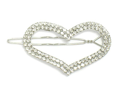 Crystal heart hair pin