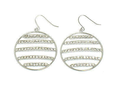 Crystal line hoop earring - hoops