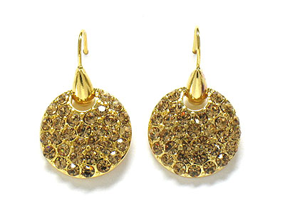 Crystal round drop earring