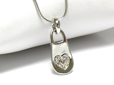 Made in korea whitegold plating crystal heart necklace