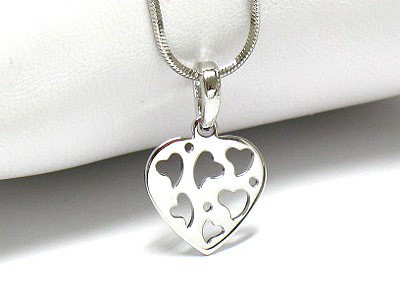 Made in korea whitegold plating cut out heart necklace -valentine