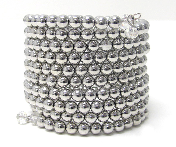 Multi metal ball coiled bracelet