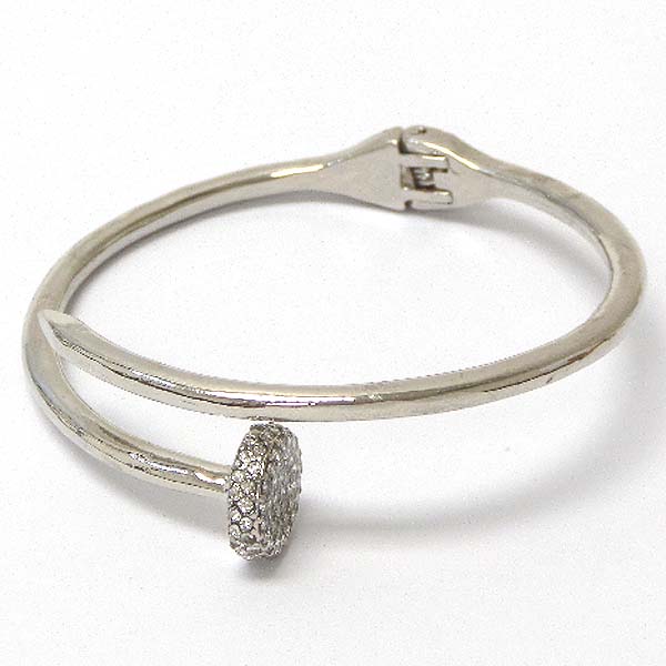 Crystal nail hinge bangle bracelet