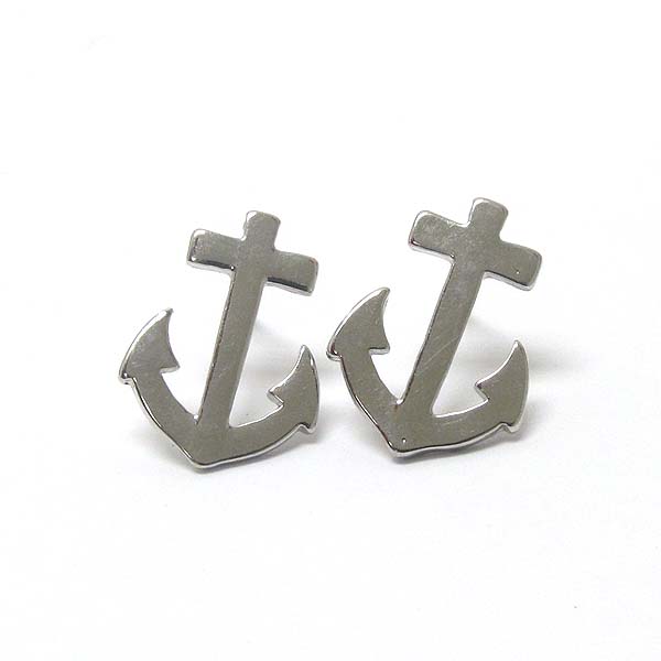 Premier electro plating metal anchor earring