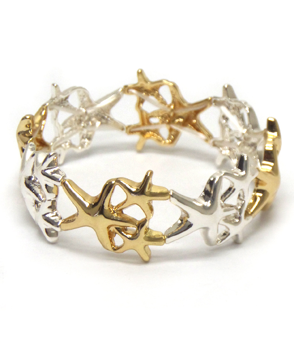 Multisize linked group of starfish bracelet