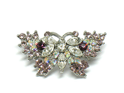 Crystal butterfly brooch