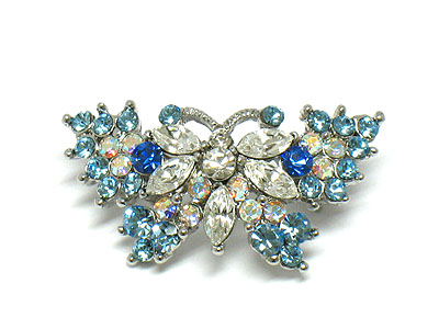 Crystal butterfly brooch