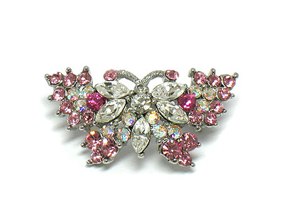 Crystal butterfly brooch