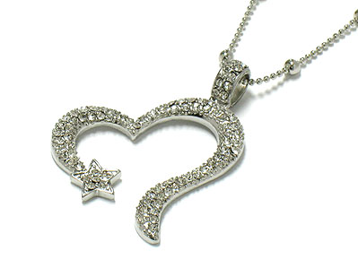 Crystal fairy heart necklace