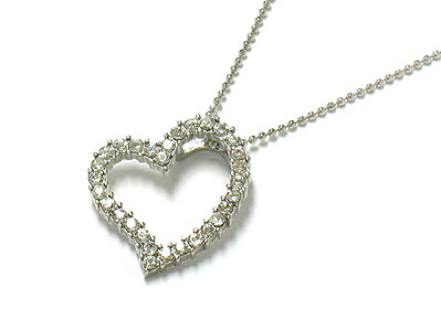 Crystal open heart necklace