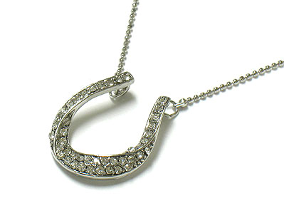 Crystal twist horse shoe necklace