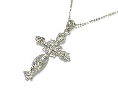 Crystal cross necklace