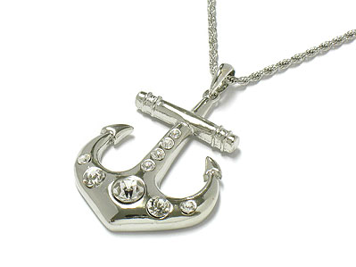 Crystal anchor necklace