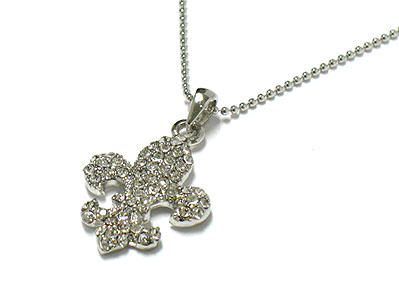 Crystal fleur de lis necklace