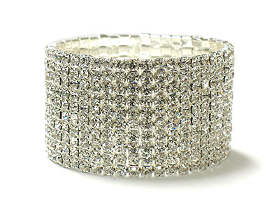 10 row rhinestone stretch bracelet