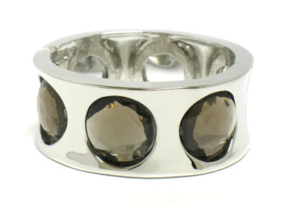 Facet big eyed metal hinge bangle