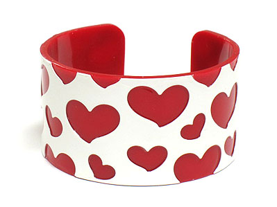 Valentine heart acrylic bangle bracelet -valentine