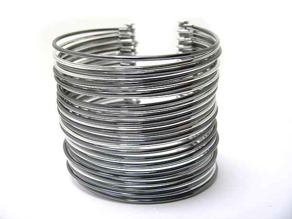 Architectural multi row metal bangle