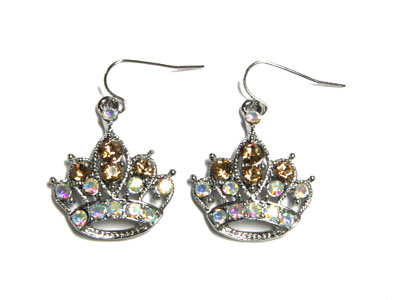 Crystal crown earring