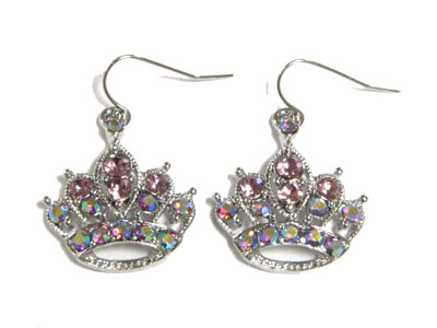 Crystal crown earring