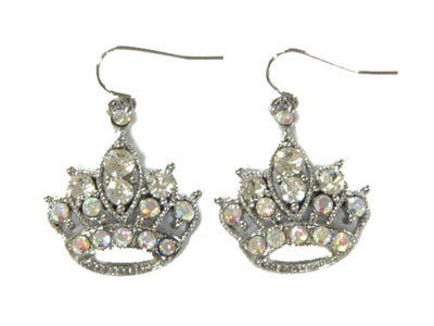 Crystal crown earring