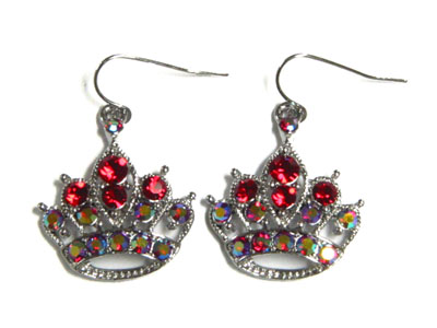 Crystal crown earring