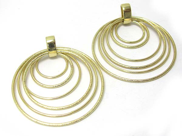 Multi metal hoop dangle earring - hoops