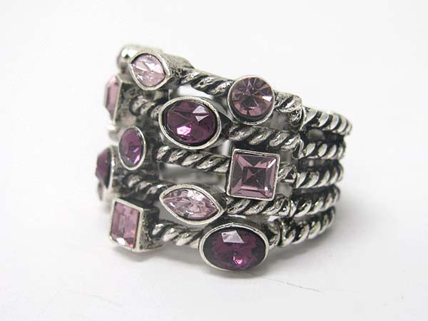 Crystal bubble cable metal stretch ring