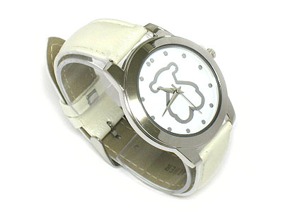 Designer inspired bear leather band watch