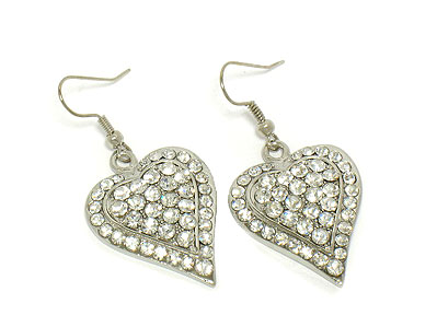 Crystal heart earring