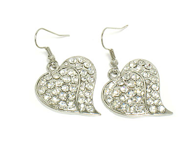 Crystal heart earring