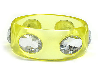 Big eye expoxy semi transparent acryl bangle