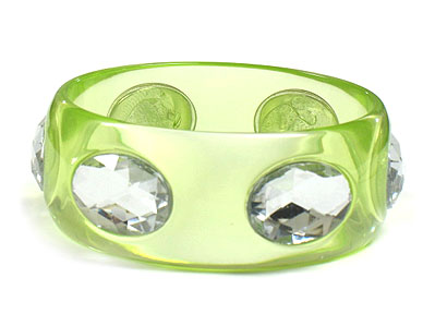 Big eye expoxy semi transparent acryl bangle