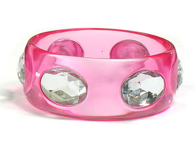 Big eye expoxy semi transparent acryl bangle