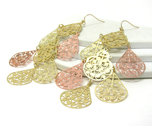 Filigree metal dro earring