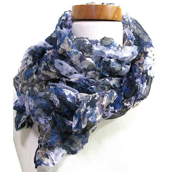 100% polyester flower factory crinkle spring scarf