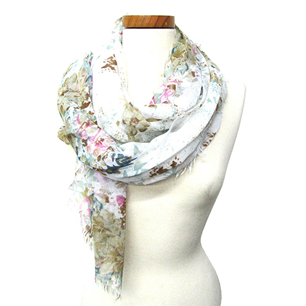 100% polyester elegant floral spring scarf