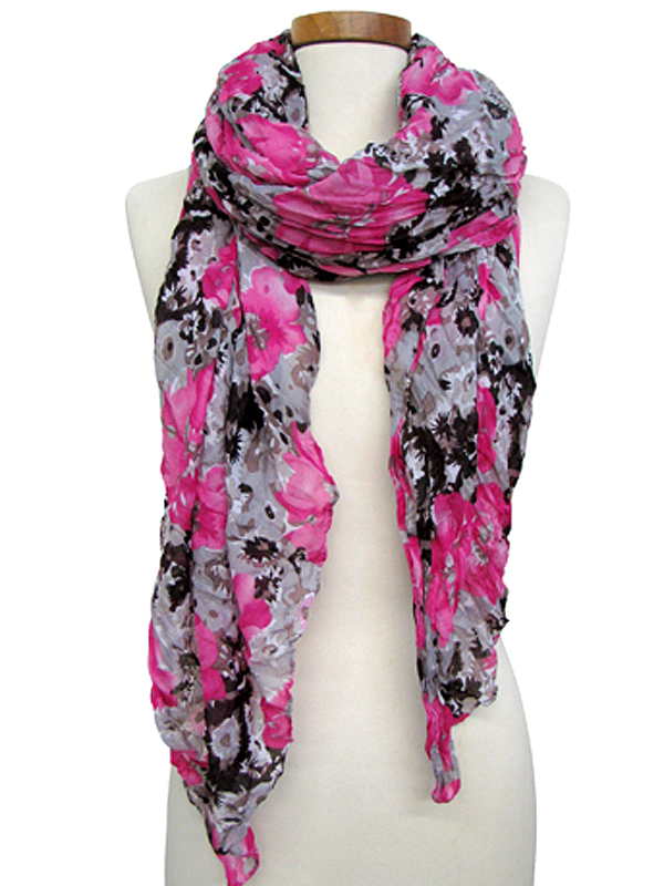 100% polyester botanical garden spring scarf