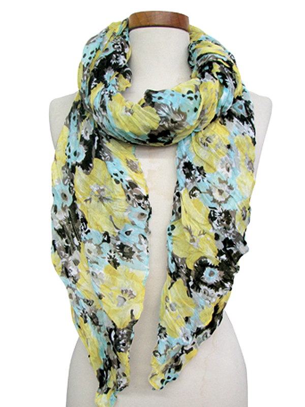 100% polyester botanical garden spring scarf