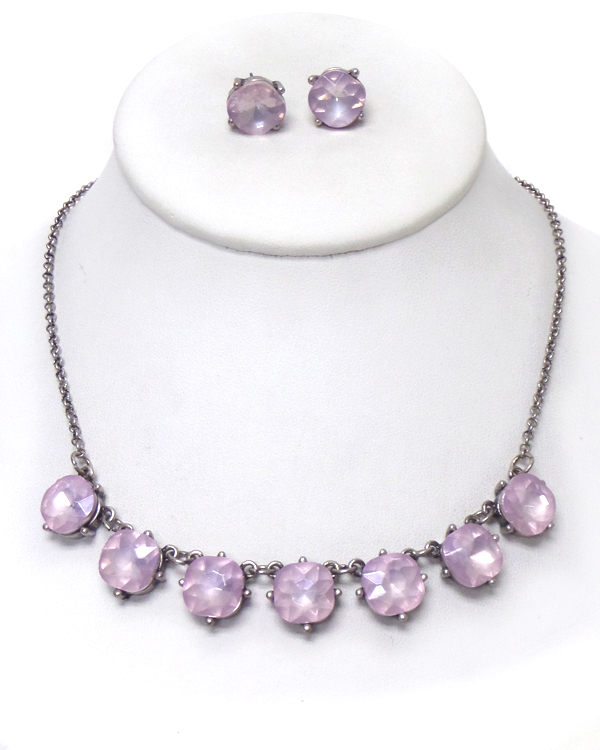 Catherine popesco inspired crystal link necklace set